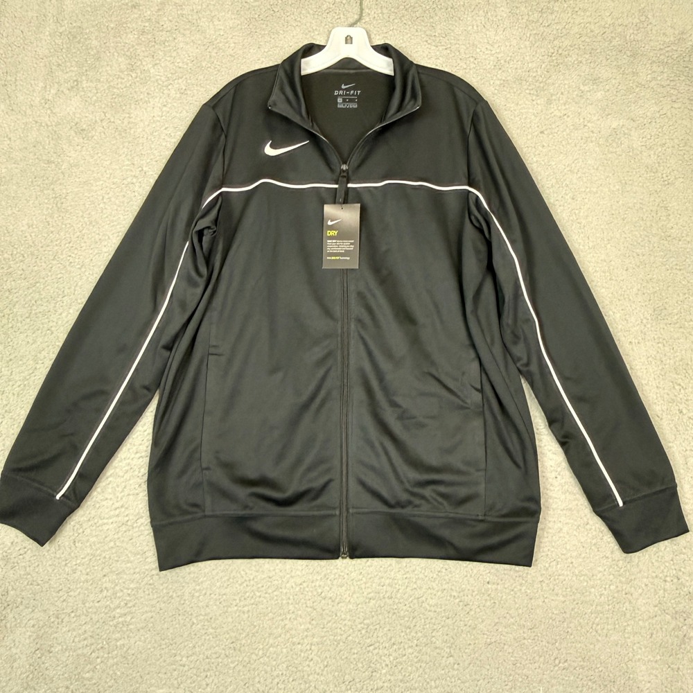 Nike Mens Dri-FIT Full Zip Training Track Jacket Black AT5300-012 Size M NWT
